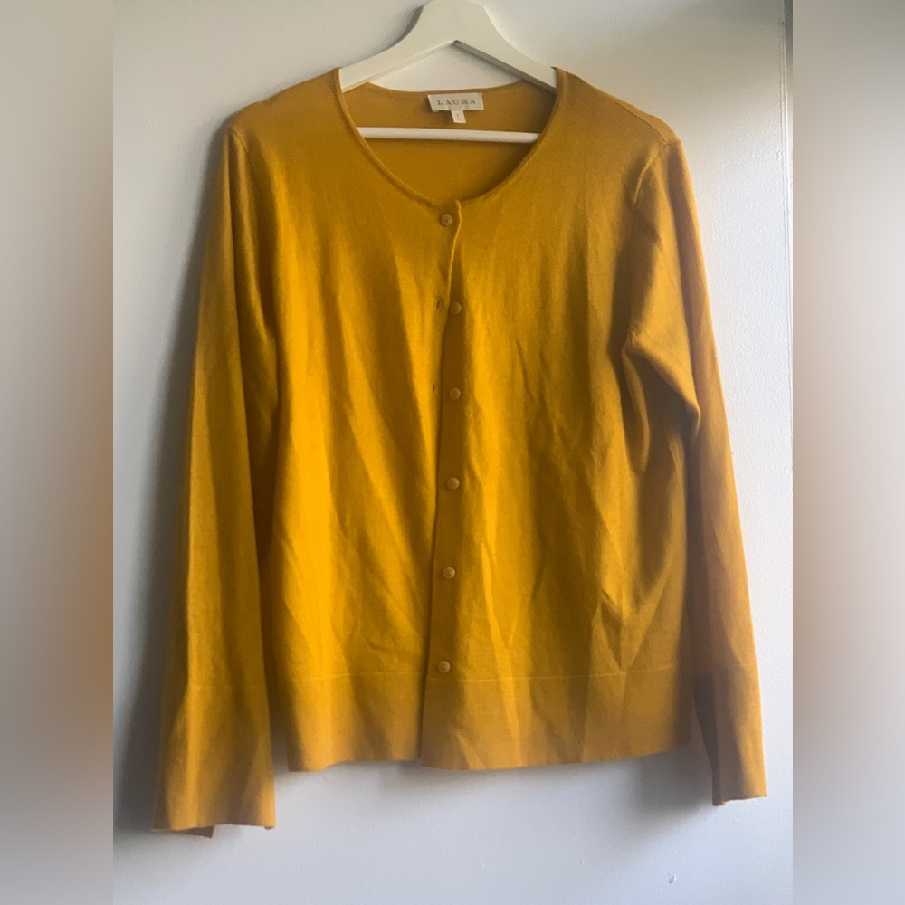 Laura Mustard Cardigan Sweater